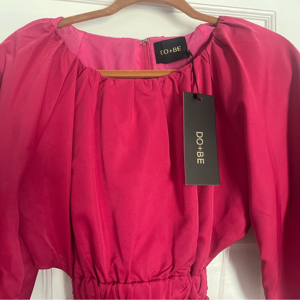 DO+BE Fuchsia Gathered Sleeve Dress
